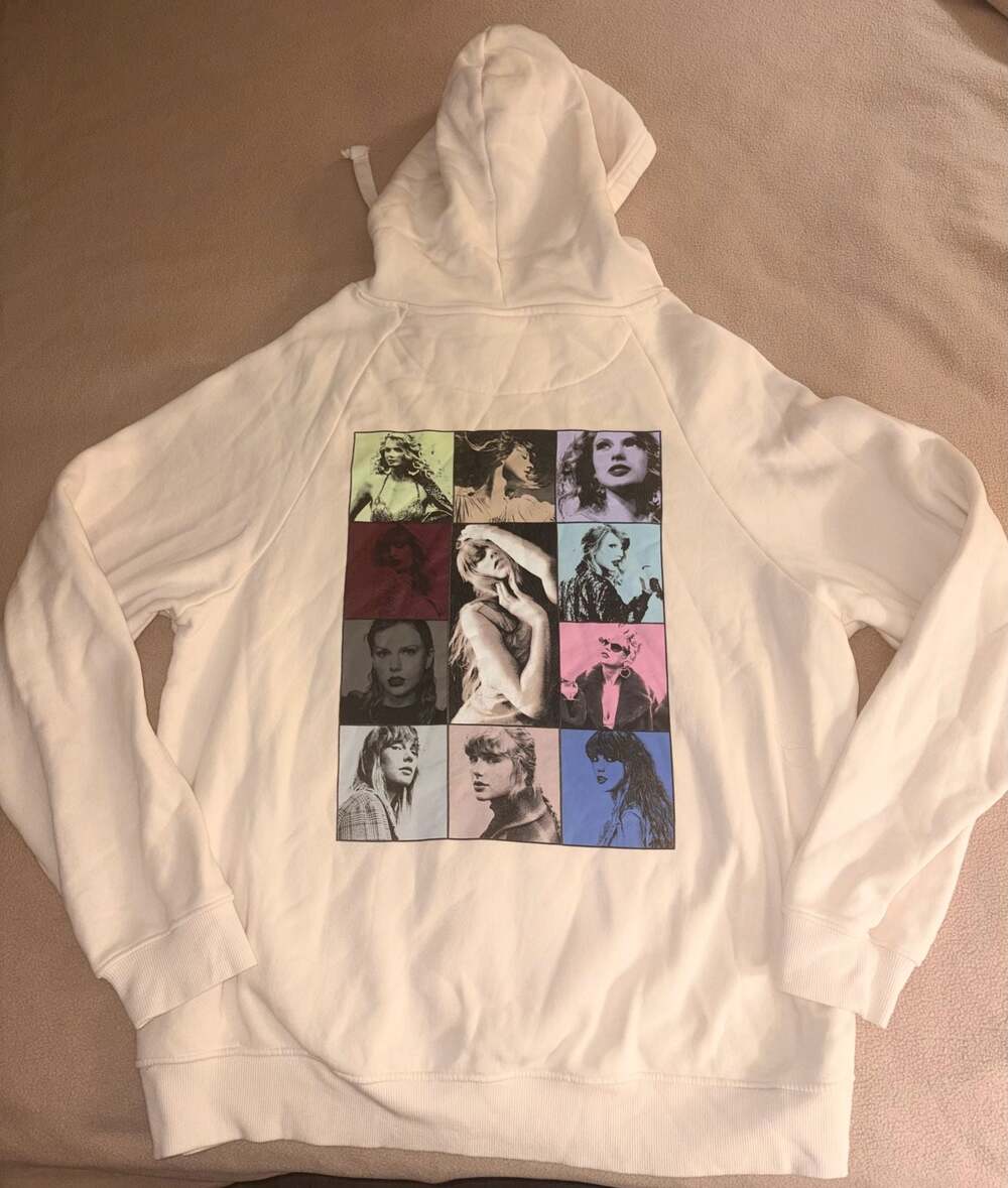 Taylor Swift The Eras Tour Official Merchandise Cream Beige Hoodie Sz L